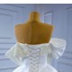 Two In One Mermaid White Wedding Dress Satin Strapless Off Shoulder Bridal Gown 2024