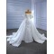 Two In One Mermaid White Wedding Dress Satin Strapless Off Shoulder Bridal Gown 2024