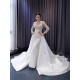 Two In One Wedding Dresses for Bride Women Mermaid Long Sleeve Bridal Gowns vestidos de novia