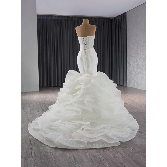 V Neck Ruffled Bridal Gowns Sleeveless Plus Size Vestido De Noiva 2024 Wedding Dress