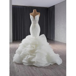 V Neck Ruffled Bridal Gowns Sleeveless Plus Size Vestido De Noiva 2024 Wedding Dress