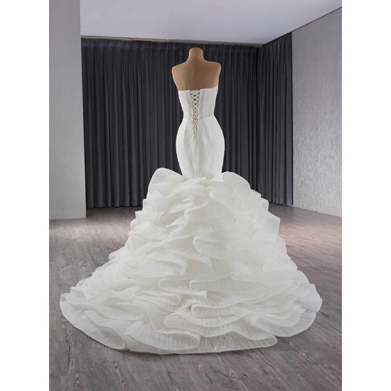 V Neck Ruffled Bridal Gowns Sleeveless Plus Size Vestido De Noiva 2024 Wedding Dress