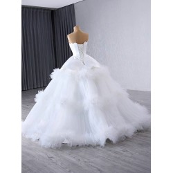 Vestido De Noiva Tiered Wedding Dresses Ball Gown Sleeveless Plus Size Princess Bridal Gowns For Women Robe De Mariee 2024