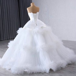 Vestido De Noiva Tiered Wedding Dresses Ball Gown Sleeveless Plus Size Princess Bridal Gowns For Women Robe De Mariee 2024