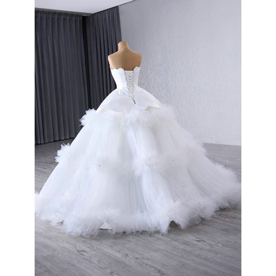 Vestido De Noiva Tiered Wedding Dresses Ball Gown Sleeveless Plus Size Princess Bridal Gowns For Women Robe De Mariee 2024