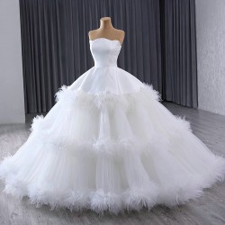 Vestido De Noiva Tiered Wedding Dresses Ball Gown Sleeveless Plus Size Princess Bridal Gowns For Women Robe De Mariee 2024