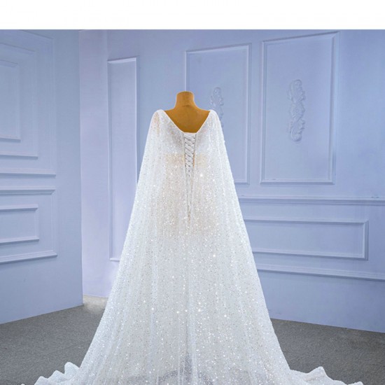 White Mermaid Wedding Dresses Sequin Robe De Mariee Bridal Gown Princess Dress