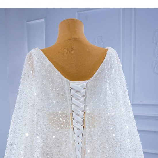 White Mermaid Wedding Dresses Sequin Robe De Mariee Bridal Gown Princess Dress