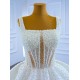 White Wedding Dresses Ball Gown Spaghetti Straps Bridal Dress Square Collar Backless Lace Up Sweep Train 2024