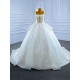 White Wedding Dresses Ball Gown Spaghetti Straps Bridal Dress Square Collar Backless Lace Up Sweep Train 2024