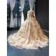 Women Champagne Dresses For Women 2024 Elegant Lace Prom Dress Long Sleeve Evening Party Gowns