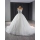 Women Wedding Dress Sleeveless Ball Gown Bride Dresses Sequin Square Collar Bridal Gown