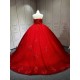 Affordable Cheap Red Quinceanera Dresses Princess Ball Gown Off The Shoulder Girls Sweet 15 Vestidos De 15 Anos