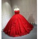 Affordable Cheap Red Quinceanera Dresses Princess Ball Gown Off The Shoulder Girls Sweet 15 Vestidos De 15 Anos