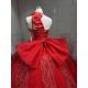 One Shoulder Red Quinceanera Dress Sleeveless Sweet 15 Gowns Ruffled Princess Dress With Bow And Ruffles