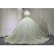 Sparkly Off The Shoulder Sage Green Quinceanera Dresses