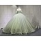 Sparkly Off The Shoulder Sage Green Quinceanera Dresses