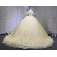 Off The Shoulder Daffodil Quinceanera Dresses With 3D Flowers